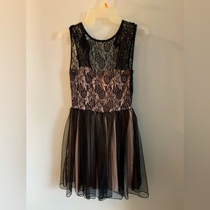 Speechless Pink / Black Lace Homecoming Dress Sz XS